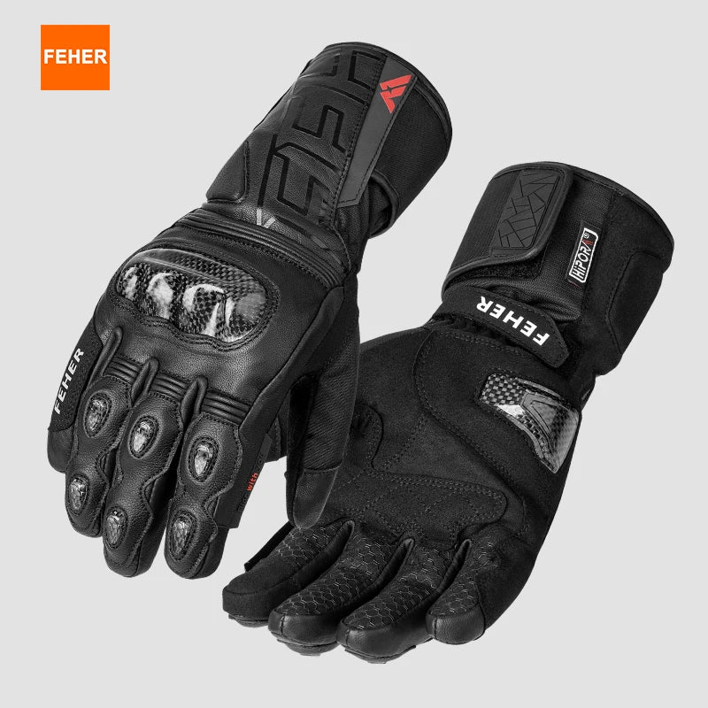 🏍️❄️ Gants Moto Hiver – Cuir Dermal, Protection Carbone | Gants Étanches & Coupe - vent pour Riders - GoDiscount