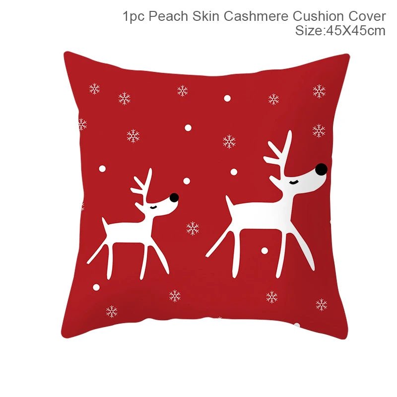 Christmas Cushion Cover Decoration Home Santa Decorations Gift Navidad Happy New Year 2022 - GoDiscount