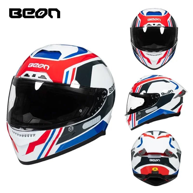 💨🛡️ Casque Moto Beon - 507 – Casque Full Face Racing, Certifié DOT/ECE | Pour Toute Saison - GoDiscount