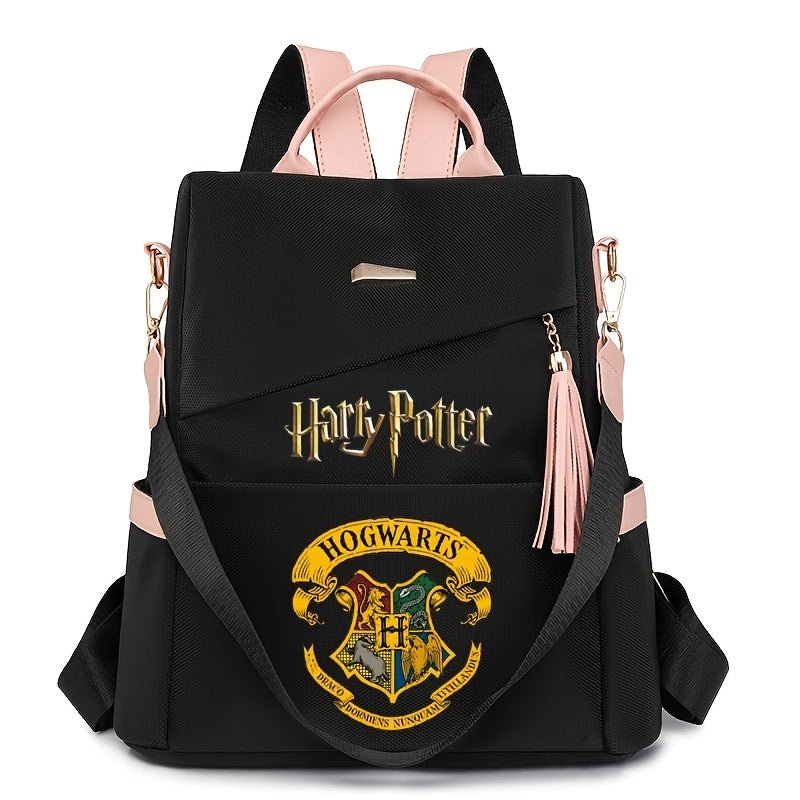 WB JK - Themed Lightweight Anti - Theft Backpack - Large Capacity PU Travel Backpack with Adjustable Straps, Tassel Details & Multiple Compartments, Stylish White Pink Blue Design for Daily Commute, or Casual Use, Backpack for Tr - GoDiscount