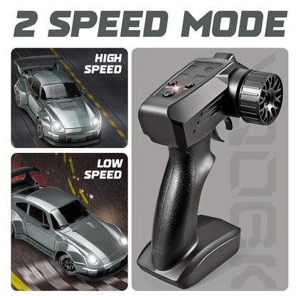 1/24 Scale RC Drift Car with Flashing Lights, 4WD Remote Control Off - Road Racing Car Suitable for Boys & Girls, Birthday/Christmas/Thanksgiving Gift, - Plastic RC Racing Vehicle - GoDiscount