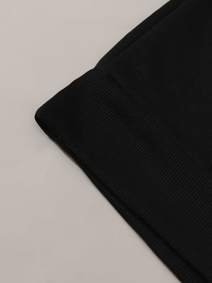 Women'S Casual Long Sleeve Hoodie with "Bichette" Heart Design - Cozy Fall & Winter Pullover, Black with White Lettering, Drawstring Hood, Comfortable Casual Attire, Casual Wear Hoodie | Relaxed Fit Hoodie | Drawstring Hoodie - GoDiscount