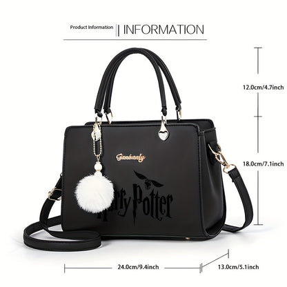 1pc Warner Harry Potter Hogwarts Women'S Crossbody Bag, Handbag with Detachable Strap and Zipper Closure, Lightweight Multi - Compartment Design for Project Celebration - GoDiscount