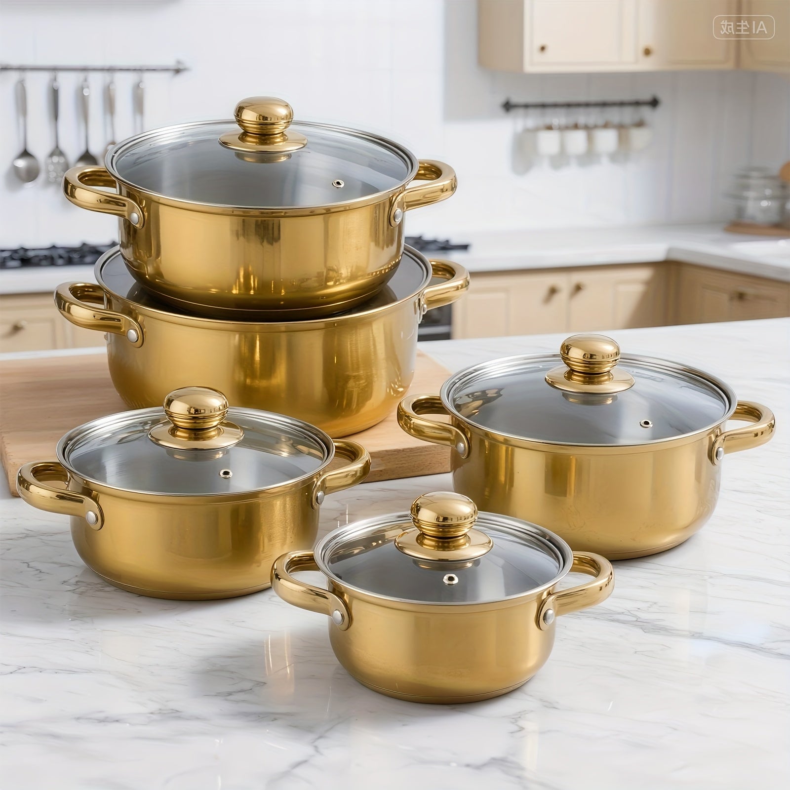 12pcs Stainless Steel Cookware Set, Pots And Pans Set Non Stick, Includes 6 Pot Lids, 410 Stainless Steel Material, Easy to Clean And Scratch - Resistant, Nonstick Cookware, Suitable for Gourmet Cooking And Gift Giving - GoDiscount