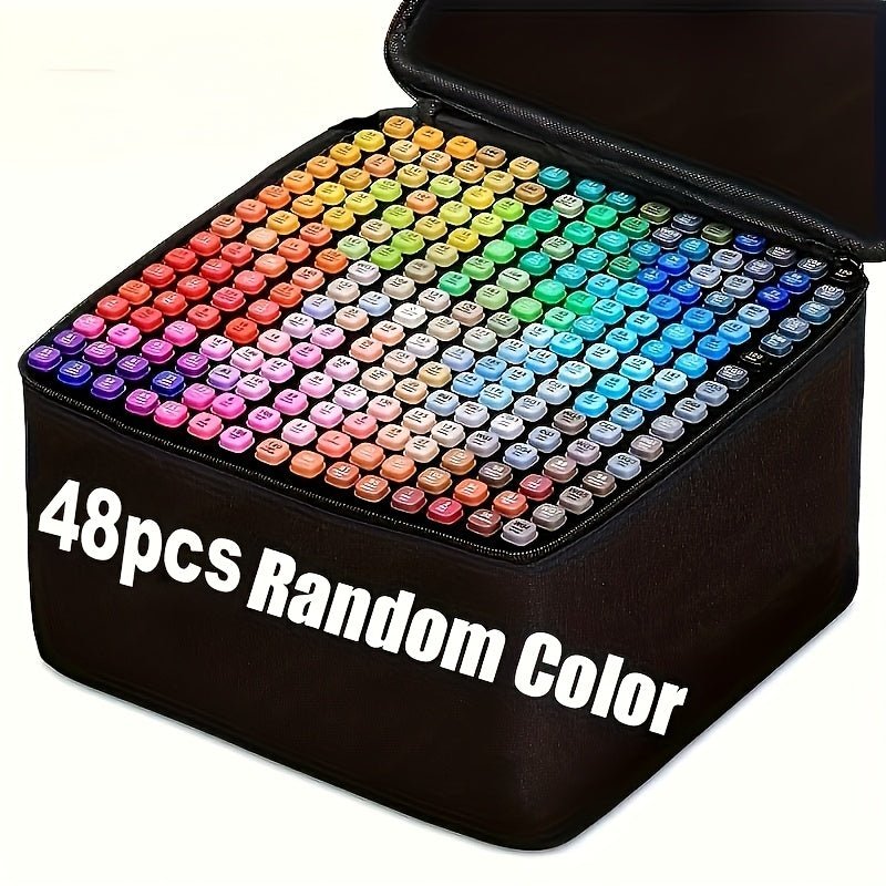 48pcs Dual - Tip Felt Tip Pens, Markers, Drawing Pens, Suitable for Comics and Sketching - Art Supplies, Perfect Christmas and Birthday Gift - GoDiscount
