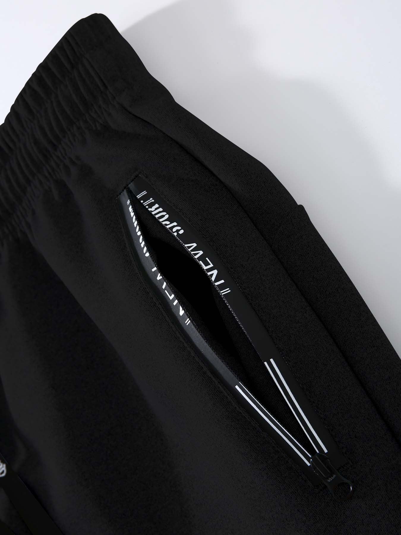 Men'S Trendy Fall/Winter Hooded Jacket and Pants Set, Paris Letter Print Casual Business Suit, Youth Sports Baseball Uniform, Slim Fit with Pockets, Long Sleeve, Stand Collar, Casual Attire| Paris Print Jacket| Functional Poc - GoDiscount