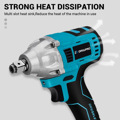 Drillpro Electric Power Tool Set 800N.M Electric Wrench Rotary Hammer 13mm Power Drill 125mm Angle Grinder For Mak 18V - GoDiscount