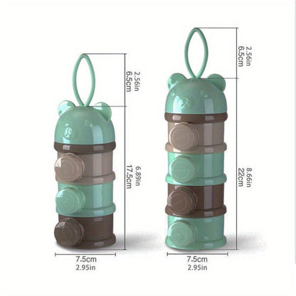 1pc Portable 4 - Layer Youngsters Formula Dispenser & Snack Container - Rotating Design with Independent Compartments for Milk Powder, Snacks, and Fruits - PP Material - Pink/Blue - Perfect Mother's Day Gift, Youngsters Snack C - GoDiscount