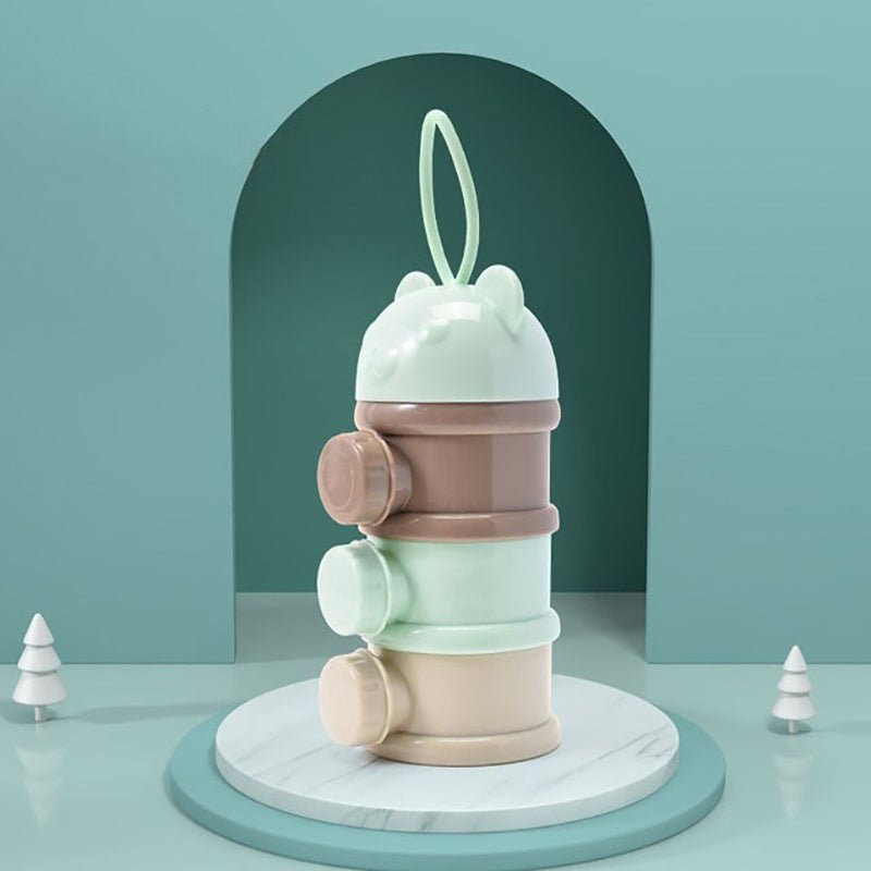 1pc Portable 4 - Layer Youngsters Formula Dispenser & Snack Container - Rotating Design with Independent Compartments for Milk Powder, Snacks, and Fruits - PP Material - Pink/Blue - Perfect Mother's Day Gift, Youngsters Snack C - GoDiscount