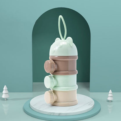 1pc Portable 4 - Layer Youngsters Formula Dispenser & Snack Container - Rotating Design with Independent Compartments for Milk Powder, Snacks, and Fruits - PP Material - Pink/Blue - Perfect Mother's Day Gift, Youngsters Snack C - GoDiscount