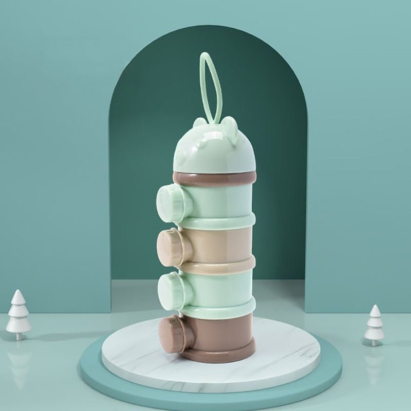 1pc Portable 4 - Layer Youngsters Formula Dispenser & Snack Container - Rotating Design with Independent Compartments for Milk Powder, Snacks, and Fruits - PP Material - Pink/Blue - Perfect Mother's Day Gift, Youngsters Snack C - GoDiscount