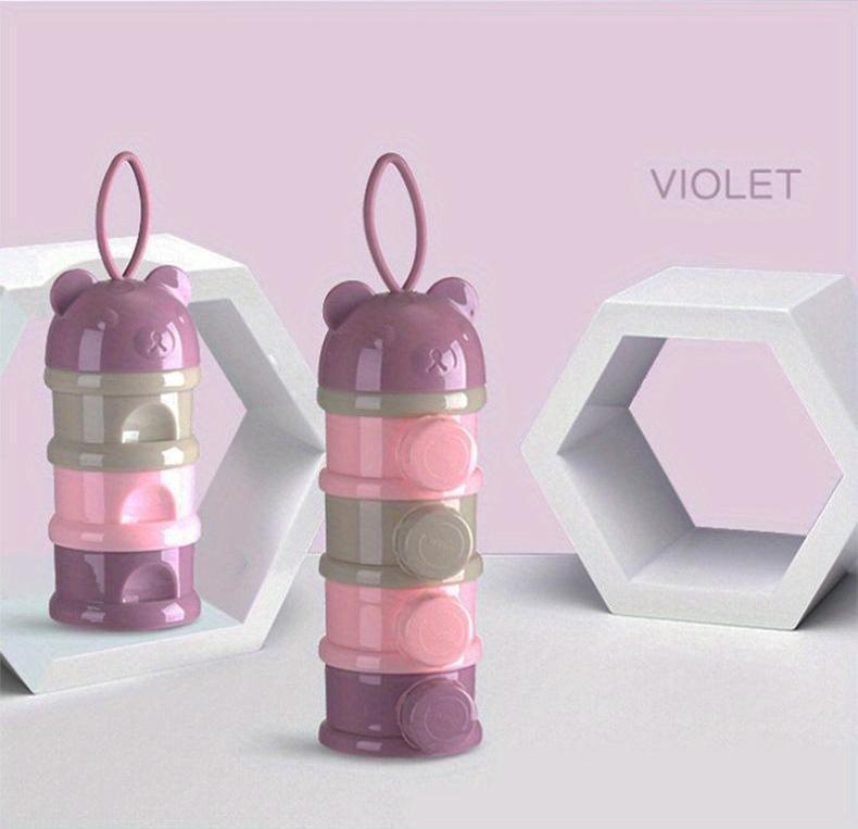 1pc Portable 4 - Layer Youngsters Formula Dispenser & Snack Container - Rotating Design with Independent Compartments for Milk Powder, Snacks, and Fruits - PP Material - Pink/Blue - Perfect Mother's Day Gift, Youngsters Snack C - GoDiscount