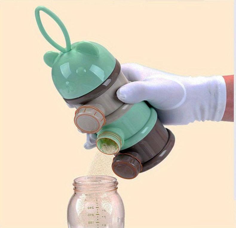 1pc Portable 4 - Layer Youngsters Formula Dispenser & Snack Container - Rotating Design with Independent Compartments for Milk Powder, Snacks, and Fruits - PP Material - Pink/Blue - Perfect Mother's Day Gift, Youngsters Snack C - GoDiscount