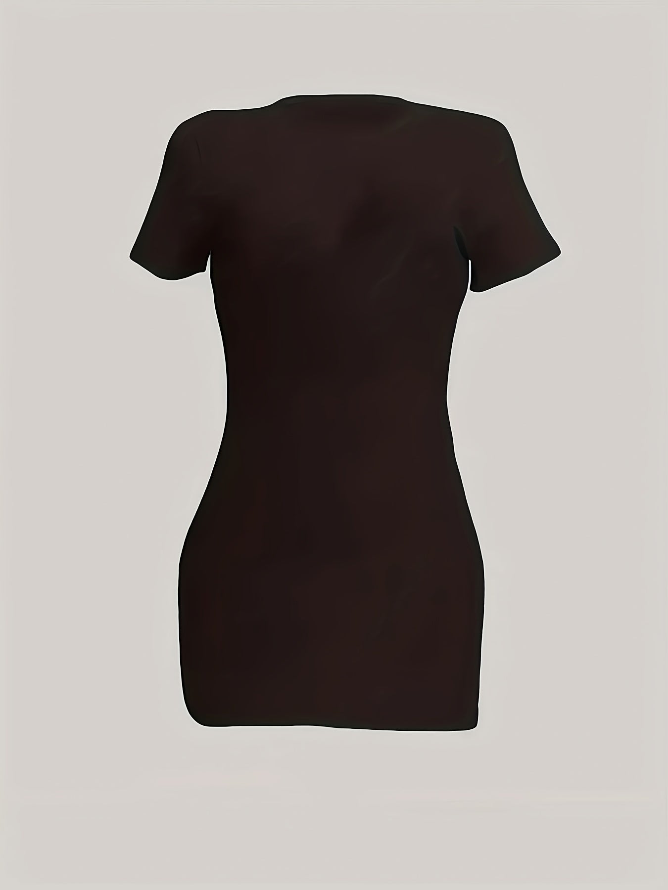 Women's Sporty Geometric Heart Print Dress - Stretchy Round Neck Short Sleeve, Machine Washable All - Season Casual & Athletic Wear, Easy Maintenance Clothing, Comfortable Fit - GoDiscount