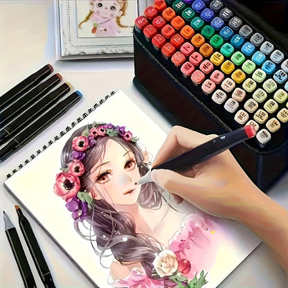 48pcs Dual - Tip Felt Tip Pens, Markers, Drawing Pens, Suitable for Comics and Sketching - Art Supplies, Perfect Christmas and Birthday Gift - GoDiscount