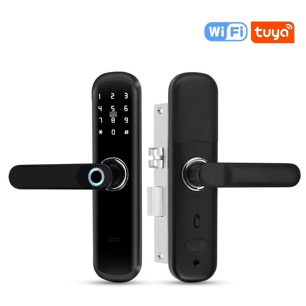 YiToo Smart Door Lock, 5 - in - 1with Fingerprint & Password &key&APP&RFID Card, Smart Fingerprint Door Lock, Aluminum Alloy, Battery - Powered (No Battery Included), Keyless Entry Biometric Lock for Home, Secure Door Lock, Door Lo - GoDiscount