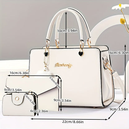 Women'S Elegant Handbag with Detachable Strap - Multi - Functional Crossbody Purse, Zipper Closure, Lining - Stylish Everyday & Formal Bag for Women, Versatile Fashion Accessory - GoDiscount