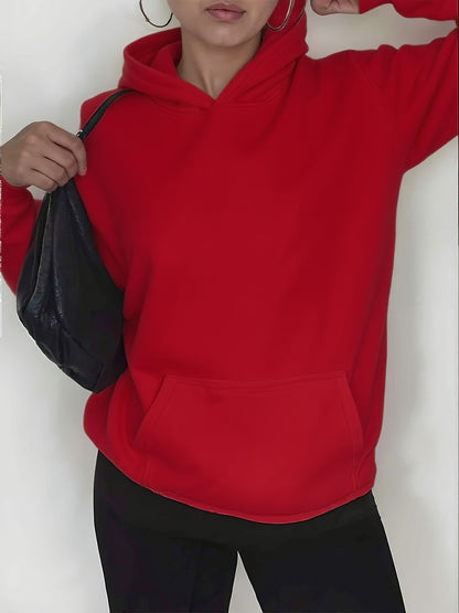 Women'S Motorcycle Graphic Hoodie - Red Casual Sporty Pullover with Back Print, Long Sleeves, and Pockets, Perfect for Casual Attire, Motorcycle Riding Gear - GoDiscount