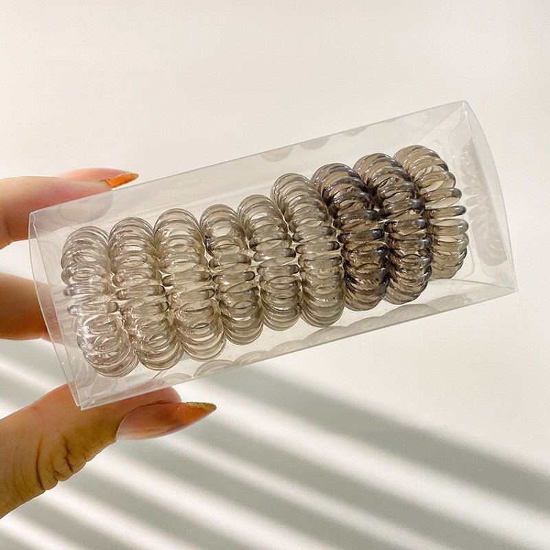 9 Pcs Spiral Hair Ties No Crease, Coil Hair Ties, Phone Cord Hair Ties, Women Ponytail Holder Elastics - GoDiscount