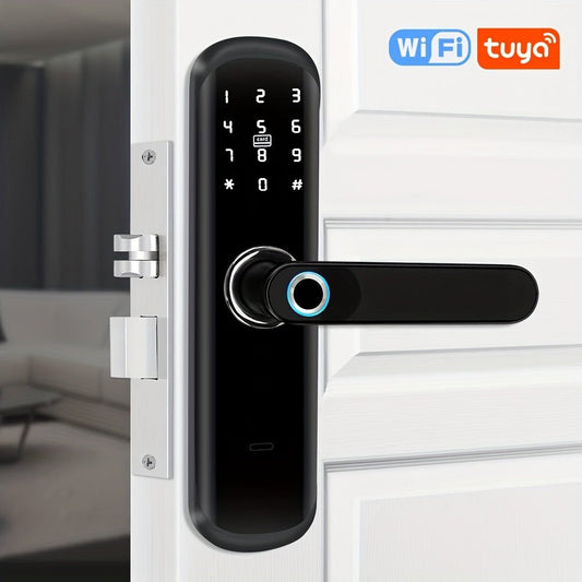YiToo Smart Door Lock, 5 - in - 1with Fingerprint & Password &key&APP&RFID Card, Smart Fingerprint Door Lock, Aluminum Alloy, Battery - Powered (No Battery Included), Keyless Entry Biometric Lock for Home, Secure Door Lock, Door Lo - GoDiscount