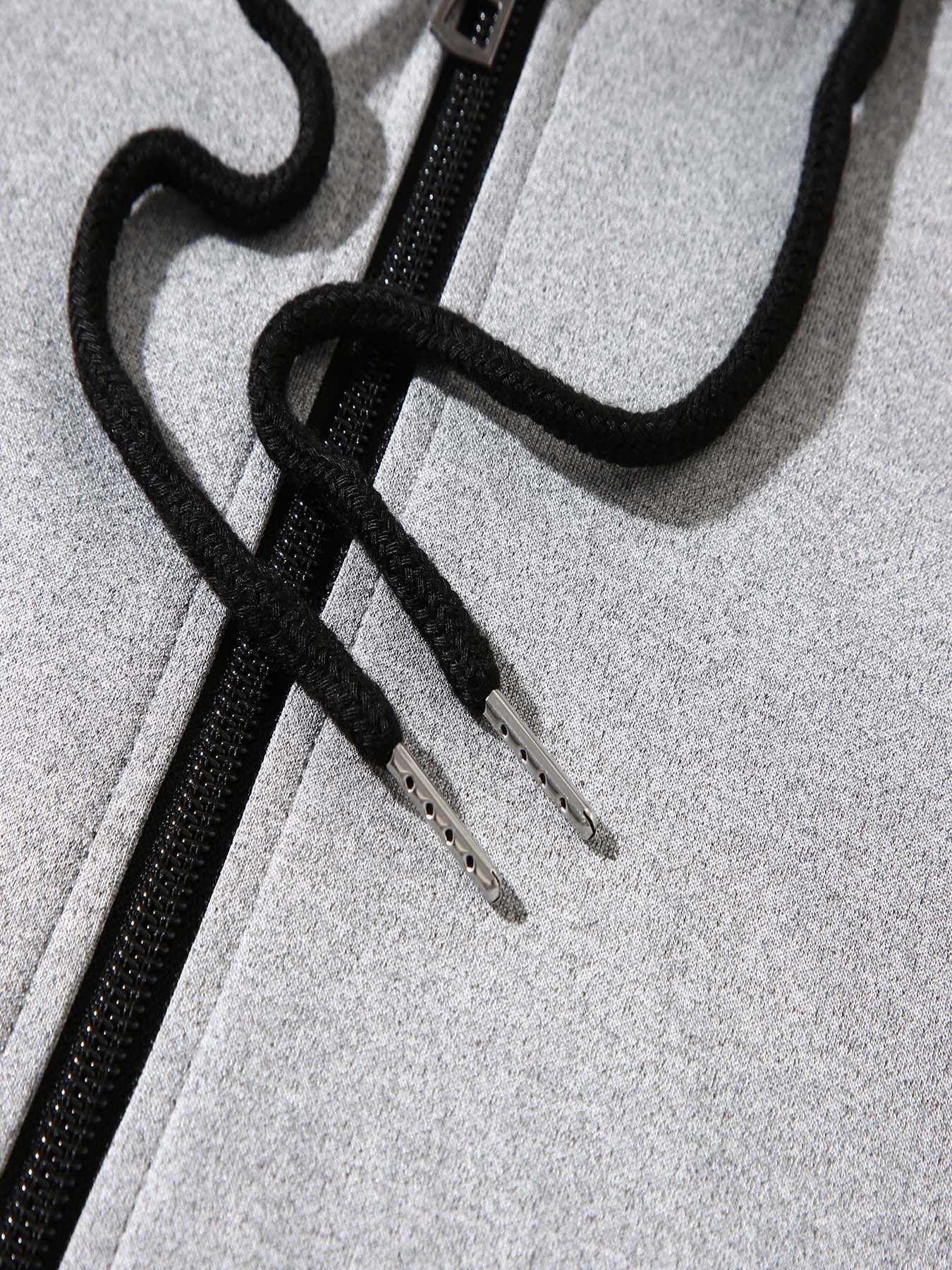 Men'S Trendy Fall/Winter Hooded Jacket and Pants Set, Paris Letter Print Casual Business Suit, Youth Sports Baseball Uniform, Slim Fit with Pockets, Long Sleeve, Stand Collar, Casual Attire| Paris Print Jacket| Functional Poc - GoDiscount