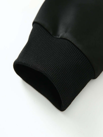 Men'S Trendy Fall/Winter Hooded Jacket and Pants Set, Paris Letter Print Casual Business Suit, Youth Sports Baseball Uniform, Slim Fit with Pockets, Long Sleeve, Stand Collar, Casual Attire| Paris Print Jacket| Functional Poc - GoDiscount