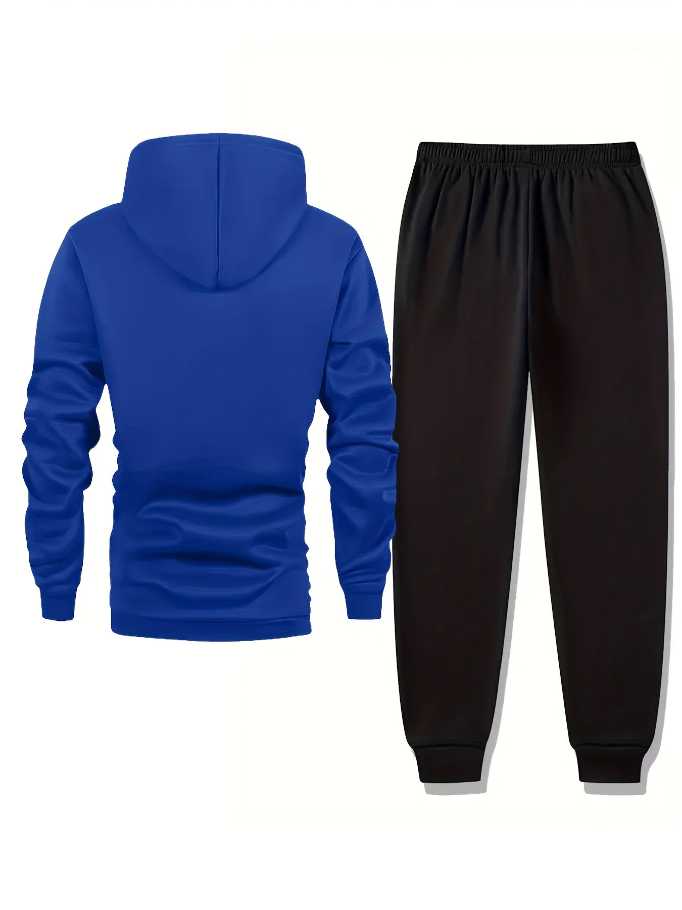 Paris Men'S Casual Fleece - Lined Hoodie and Jogger Set - Stylish Print, Long Sleeve, Kangaroo Pocket, Suitable for Autumn and Winter, Outdoor Sports Warmth, Daily Wear Home Outfit, Perfect For Outdoor - GoDiscount