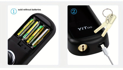 YiToo Smart Door Lock, 5 - in - 1with Fingerprint & Password &key&APP&RFID Card, Smart Fingerprint Door Lock, Aluminum Alloy, Battery - Powered (No Battery Included), Keyless Entry Biometric Lock for Home, Secure Door Lock, Door Lo - GoDiscount