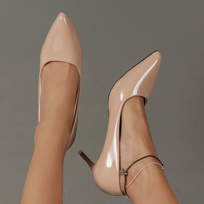 Women's Solid Color Stiletto Heels, Elegant Pointed Toe Work Pumps, Lightweight Dress Pumps