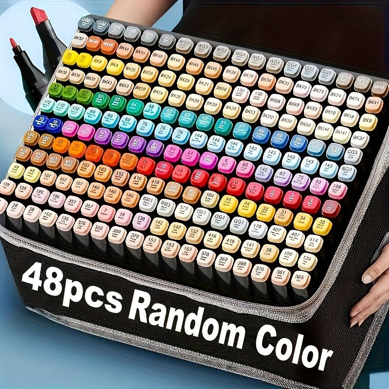 48pcs Dual - Tip Felt Tip Pens, Markers, Drawing Pens, Suitable for Comics and Sketching - Art Supplies, Perfect Christmas and Birthday Gift - GoDiscount