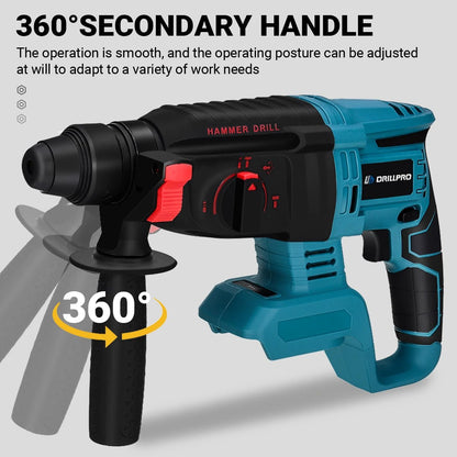 Drillpro Electric Power Tool Set 800N.M Electric Wrench Rotary Hammer 13mm Power Drill 125mm Angle Grinder For Mak 18V - GoDiscount