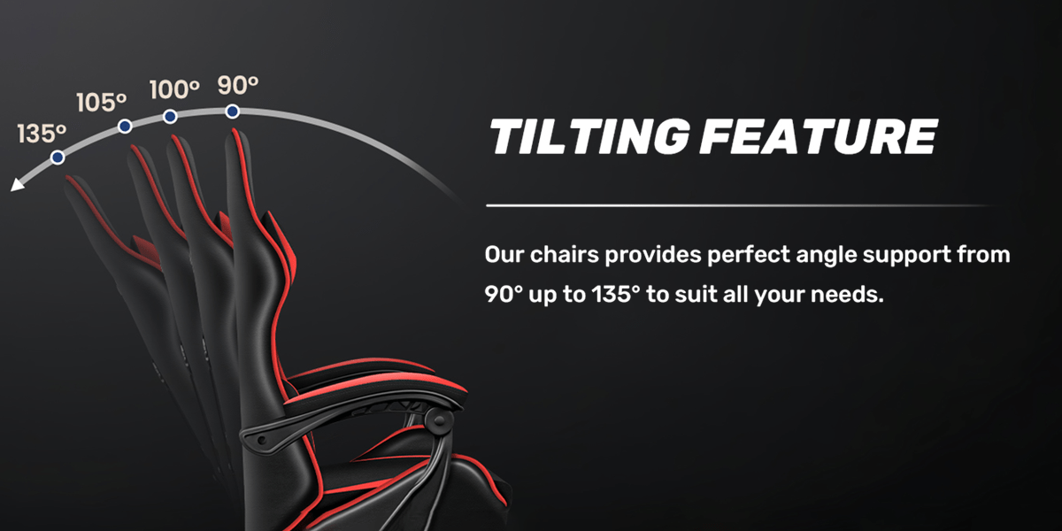 Ergonomic Gaming Chair with Footrest - Heavy - Duty Height - Adjustable Recliner, 360° Swivel & Lumbar Support, Manual Recline Mechanism, Faux - like Texture, Foam Padding & Stainless Steel Frame - PC/Office - GoDiscount