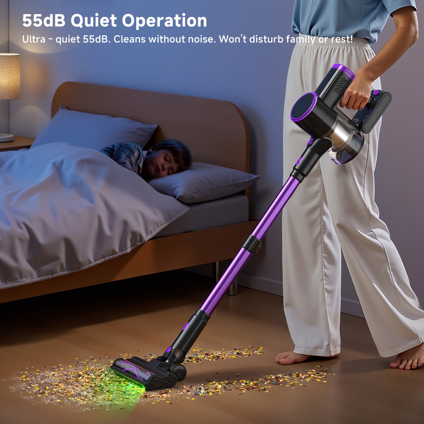 Lubluelu Free - Standing Vacuum Cleaner, 25KPa Powerful Lightweight Cordless 6 In 1 Stick Vacuum Cleaner For Carpet Floor Pet Hair - 202, Christmas&Halloween Gifts - GoDiscount