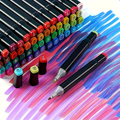 48pcs Dual - Tip Felt Tip Pens, Markers, Drawing Pens, Suitable for Comics and Sketching - Art Supplies, Perfect Christmas and Birthday Gift - GoDiscount