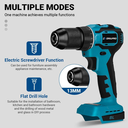 Drillpro Electric Power Tool Set 800N.M Electric Wrench Rotary Hammer 13mm Power Drill 125mm Angle Grinder For Mak 18V - GoDiscount