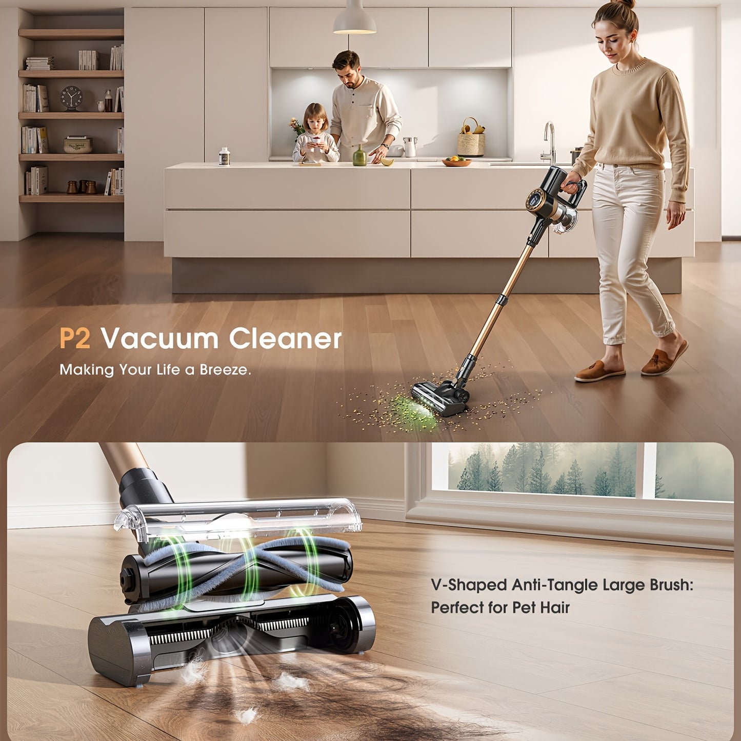 Lubluelu Free - Standing Vacuum Cleaner, 25KPa Powerful Lightweight Cordless 6 In 1 Stick Vacuum Cleaner For Carpet Floor Pet Hair - 202, Christmas&Halloween Gifts - GoDiscount