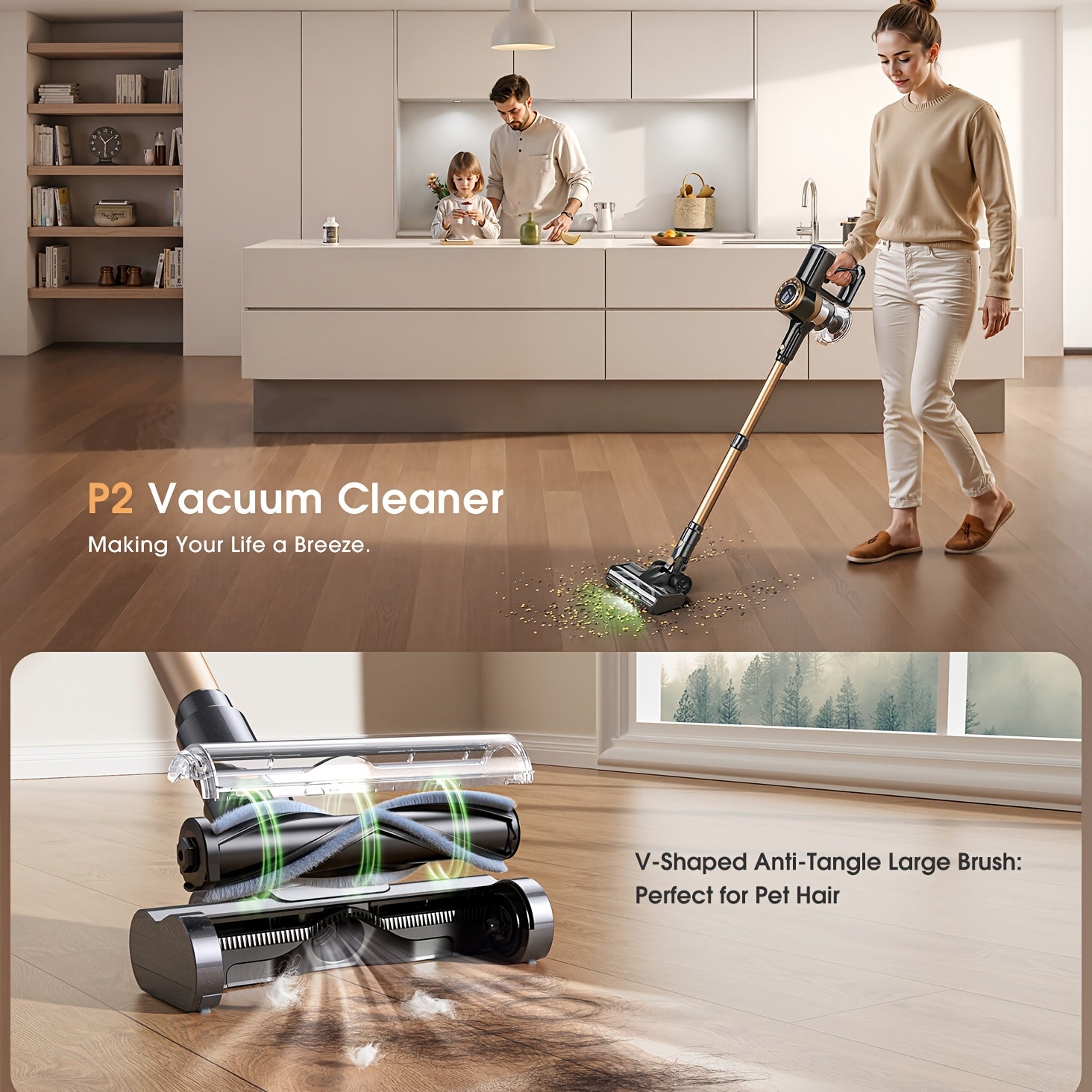 Lubluelu Free - Standing Vacuum Cleaner, 25KPa Powerful Lightweight Cordless 6 In 1 Stick Vacuum Cleaner For Carpet Floor Pet Hair - 202, Christmas&Halloween Gifts - GoDiscount