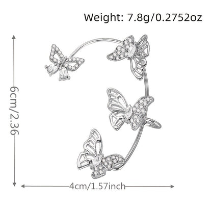 Women'S Elegant Butterfly Ear Cuffs - No - Piercing Ear Hooks, Synthetic Gemstone Accents, Everyday & Formal Jewelry for Parties, Weddings, Everyday Outfits - Non - Piercing Ear Clips for Sensitive Light Beige, Party Accessories, - GoDiscount