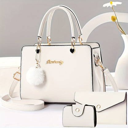 Women'S Elegant Handbag with Detachable Strap - Multi - Functional Crossbody Purse, Zipper Closure, Lining - Stylish Everyday & Formal Bag for Women, Versatile Fashion Accessory - GoDiscount