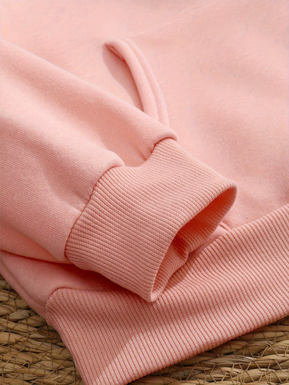 Women'S Chic Brown Hoodie with "Bichette" Print and Red Heart Design - Cozy Long Sleeve Pullover with Kangaroo Pocket, Perfect for Casual Fall/Winter Wear, Casual Wear Hoodie | Chic Casual Style | Polyester Hoodie - GoDiscount