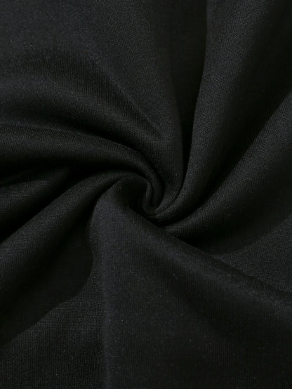 Women'S Casual Long Sleeve Hoodie with "Bichette" Heart Design - Cozy Fall & Winter Pullover, Black with White Lettering, Drawstring Hood, Comfortable Casual Attire, Casual Wear Hoodie | Relaxed Fit Hoodie | Drawstring Hoodie - GoDiscount