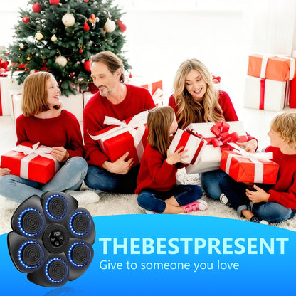 Smart Music Boxing Machine, LED Electronic Music Boxing Machine with 2 Boxing Gloves, 18 Speeds, 9 Adjustable Modes, Wall - Mounted Boxing Machine Target, Automatic Counting, Christmas Gift for Adults and Children Exercise - GoDiscount