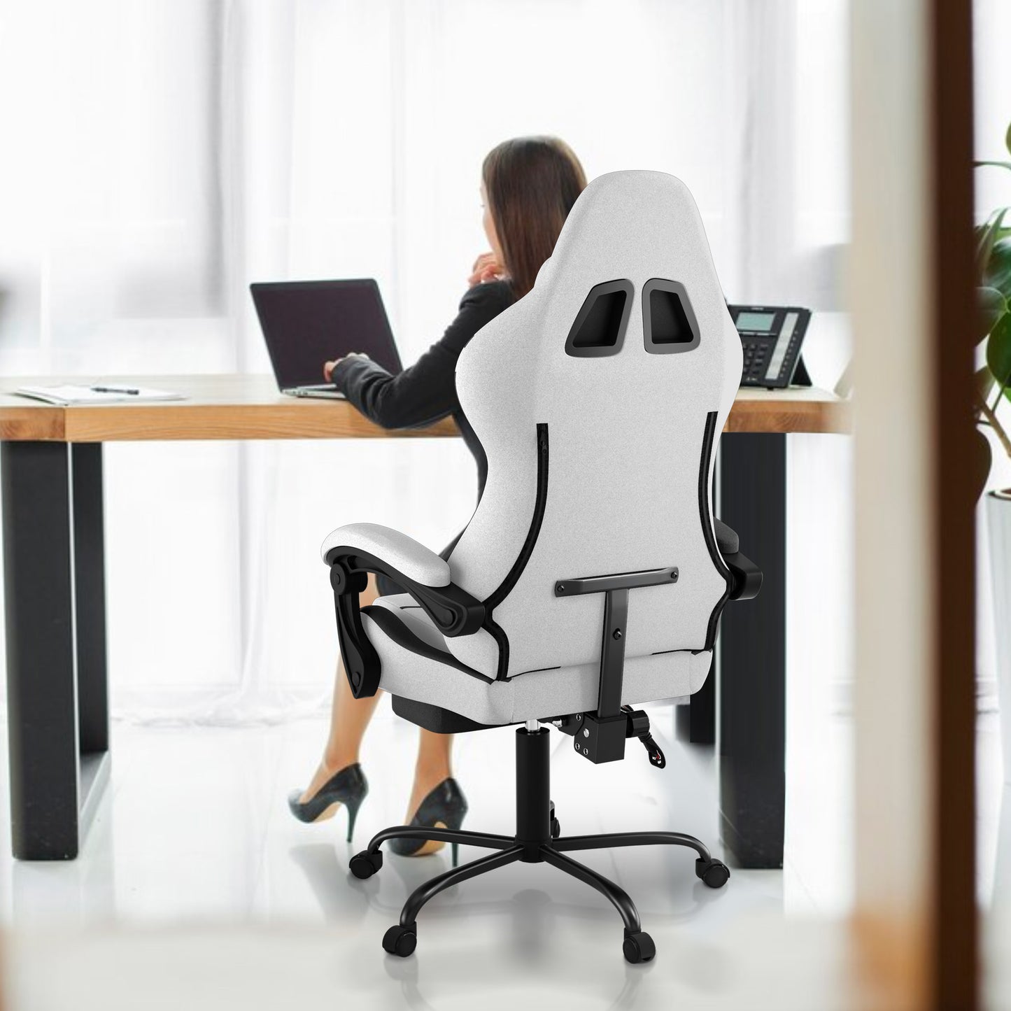 Gaming Chair 150 Kg Office Chair Desk Chair Gaming With Lumbar Cushion + Headrest, Height Adjustable Ergonomic Gaming Chair Gaming Chair, Five Colors - GoDiscount