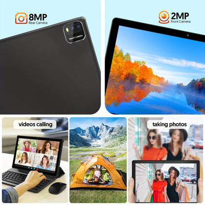 10 Inch Android 15 Tablet, 12 (3+9) GB RAM, 64GB ROM, Quad Core Processor, 2.0MP+8.0MP Camera, 6000mAh, High Cost Performance, Suitable For Daily Use, Study And Office. Multiple Combinations (tablet/tablet+leather Case/tablet - GoDiscount
