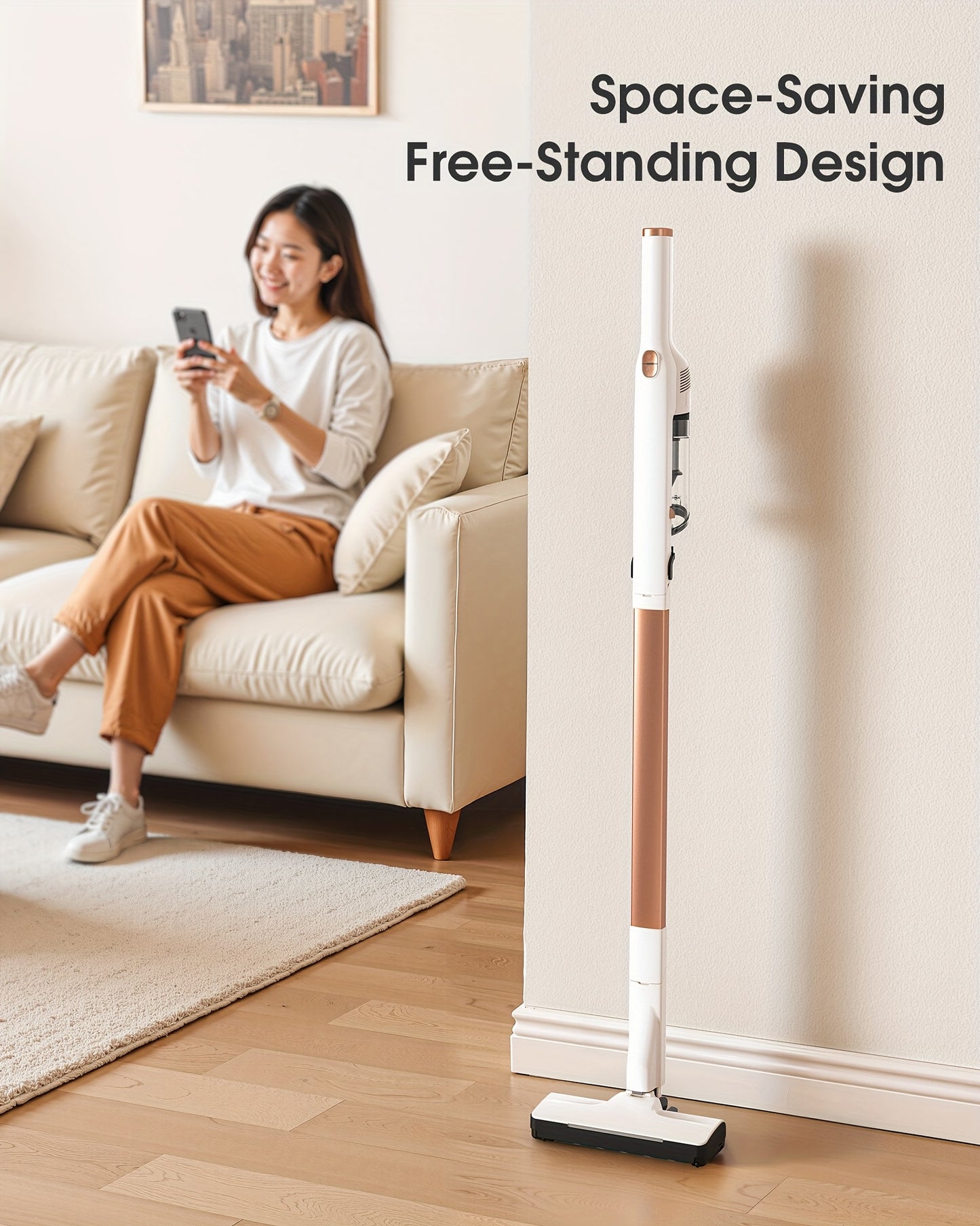 Lubluelu Free - Standing Vacuum Cleaner, 25KPa Powerful Lightweight Cordless 6 In 1 Stick Vacuum Cleaner For Carpet Floor Pet Hair - 202, Christmas&Halloween Gifts - GoDiscount
