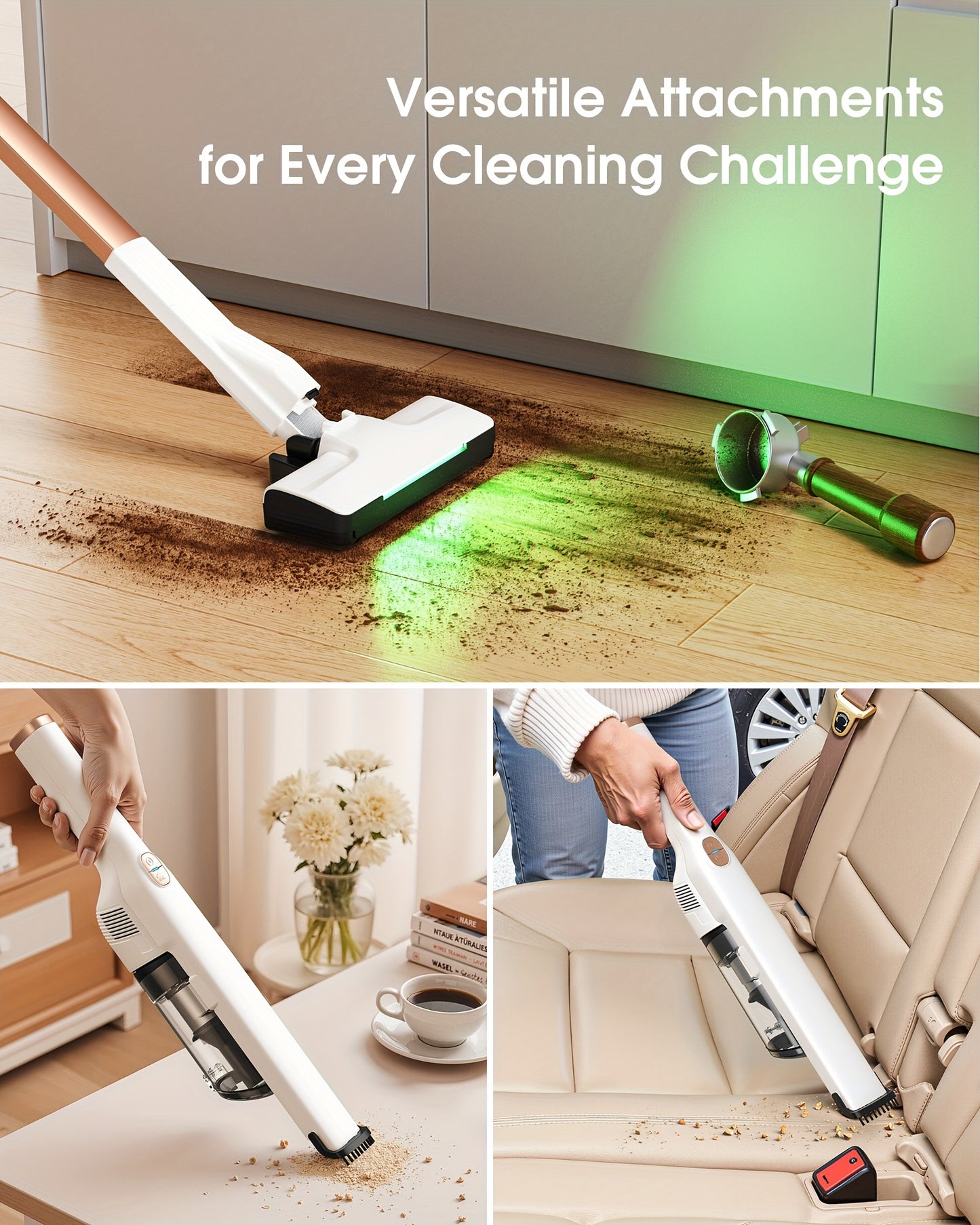 Lubluelu Free-Standing Vacuum Cleaner, 25KPa Powerful Lightweight Cordless 6 In 1 Stick Vacuum Cleaner For Carpet Floor Pet Hair - 202, Christmas&Halloween Gifts