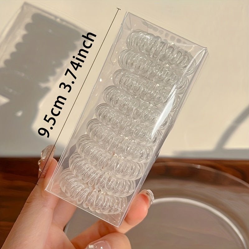 9 Pcs Spiral Hair Ties No Crease, Coil Hair Ties, Phone Cord Hair Ties, Women Ponytail Holder Elastics - GoDiscount