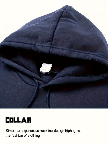 Paris Men'S Casual Fleece - Lined Hoodie and Jogger Set - Stylish Print, Long Sleeve, Kangaroo Pocket, Suitable for Autumn and Winter, Outdoor Sports Warmth, Daily Wear Home Outfit, Perfect For Outdoor - GoDiscount