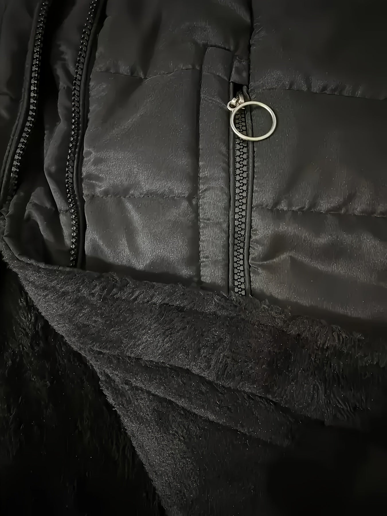 Women's Hooded Jacket - Winter Warmth Full - Zip Long Coat with Hood & - Like Collar, Mid - Length Windproof Outerwear for Skiing, Commuting, Casual Outfits - Machine Washable (Black) - GoDiscount