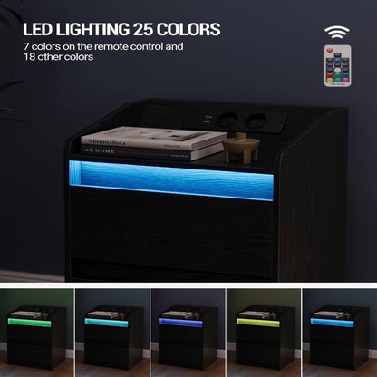 Bedside tables set of 2 with 2 drawers, side table, stylish and versatile, ideal for living room and bedroom - GoDiscount